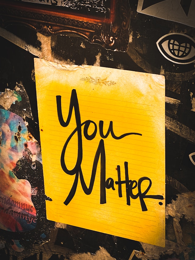 “You Matter” message on a light background, symbolizing the importance of mental self-care and emotional well-being.