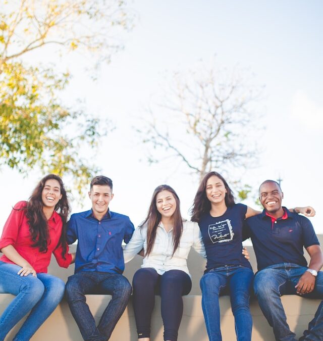 Teens sitting together in a relaxed setting