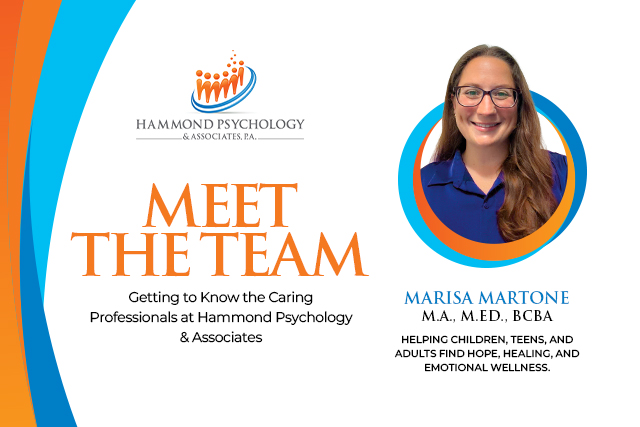 Marisa Martone, Clinical Psychology Doctoral Student at Hammond Psychology & Associates, providing therapy for children and teens under licensed supervision.
